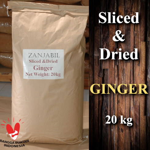 Sliced and Dried Ginger 20 kg pack