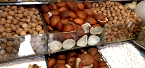 dry coconut sold at Karachi Dry Food market in Pakistan