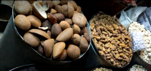 dry coconut sold at Dry fruits market New Adda, Sirki Rd, Quetta, Balochistan, Pakistan